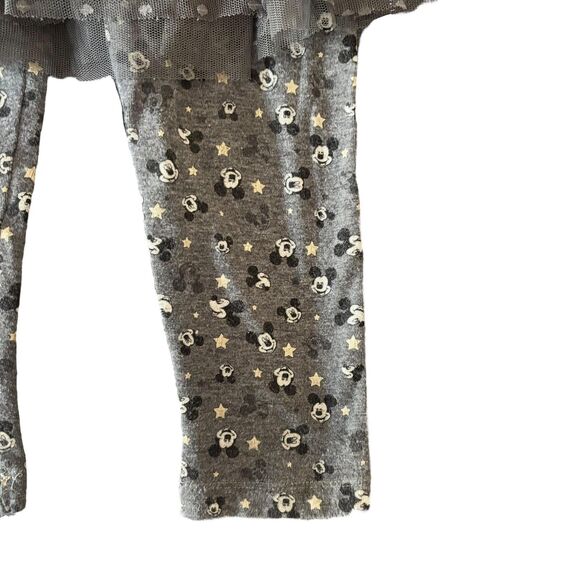 Disney Mickey Mouse Outfit Set Girls 3T Black Gray Gold 2 Piece Sweatshirt Tutu - Picture 3 of 9